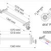 AXLE 600KG GROSS UNBRAKED 4X4PCD 1360ohf  angle iron mounting brackets 1018 mm between chassis angle iron brackets 40 INCH