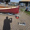 Welded Wooden Boat trolley 220 size, extended with central rollers